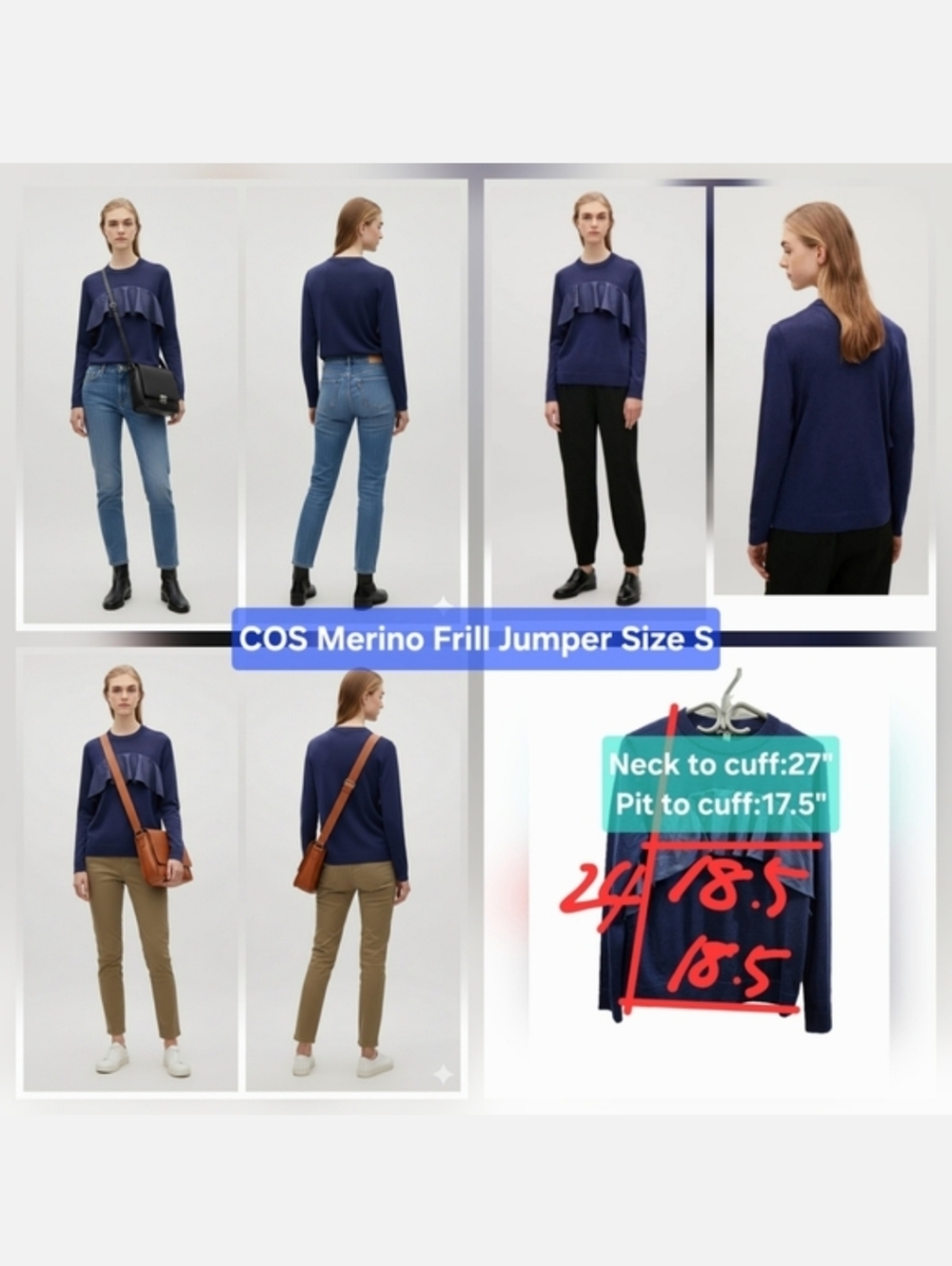 COS Merino Frill Jumper Size S